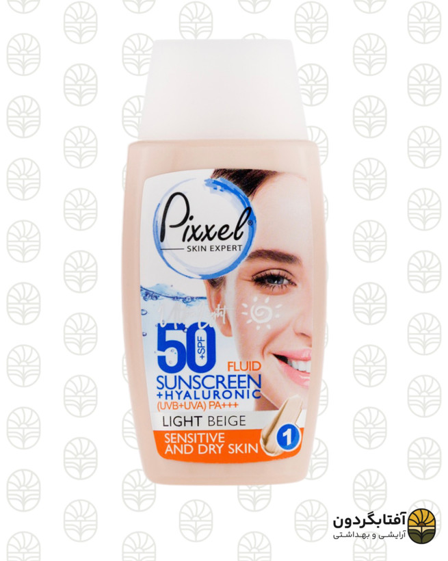 فلوئید ضد آفتاب رنگی پیکسل (Light Beige) مناسب پوست خشک و حساس