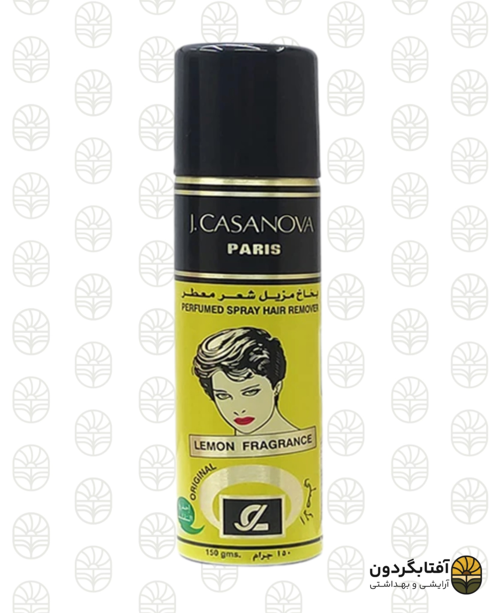 اسپری موبر معطر جی‌کازانووا (J.Casanova) با رایحه لیمو حجم ۱۵۰ گرم
