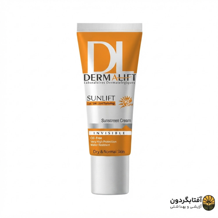 کرم ضد آفتاب غیر رنگی درمالیفت SPF 50+ | مناسب پوست خشک